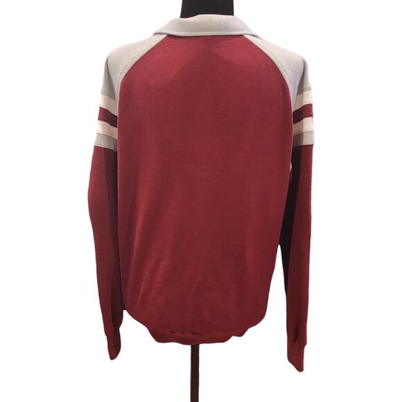 Vintage Christian Dior Monsieur Striped Burgundy & Gray Zipped Jacket Size Large - Picture 3 of 13